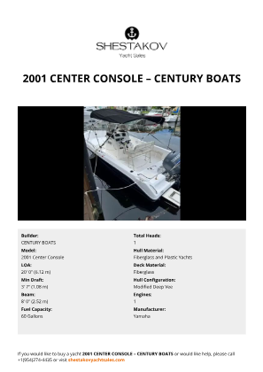 CENTURY BOATS - 2001 Center Console