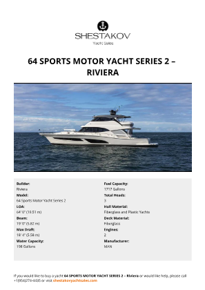 Riviera - 64 Sports Motor Yacht Series 2