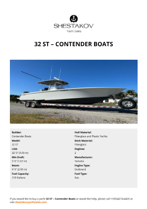 Contender Boats - 32 ST