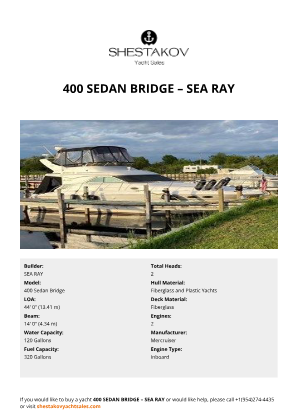 SEA RAY - 400 Sedan Bridge