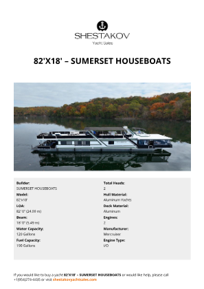 SUMERSET HOUSEBOATS - 82'x18'