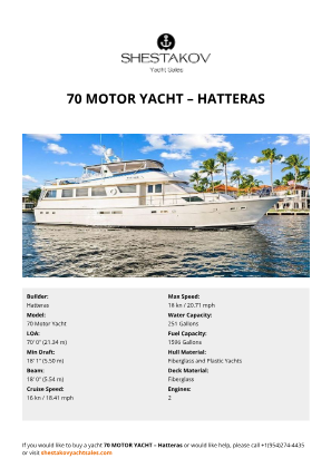 Hatteras - 70 Motor Yacht