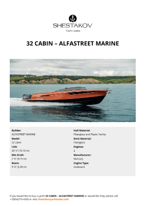 ALFASTREET MARINE - 32 cabin