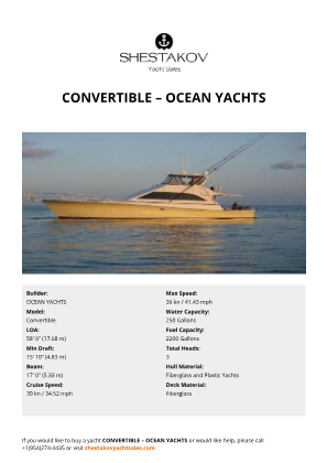 OCEAN YACHTS - Convertible