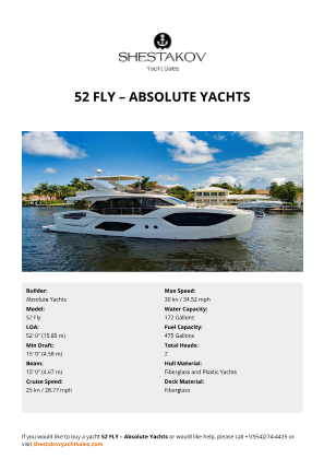 Absolute Yachts - 52 Fly