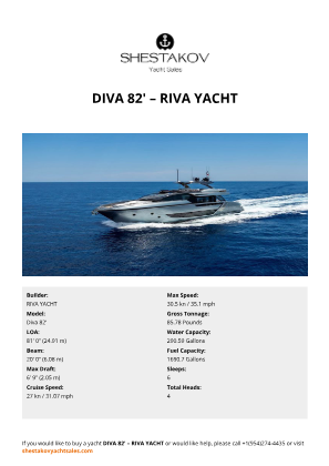 RIVA YACHT - Diva 82'