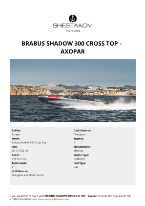 Axopar - Brabus Shadow 300 Cross Top