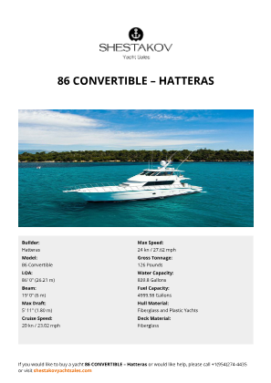 Hatteras - 86 Convertible