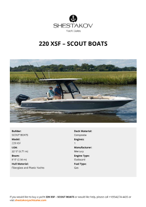 SCOUT BOATS - 220 XSF