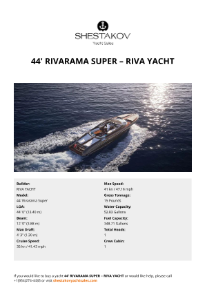 RIVA YACHT - 44' Rivarama Super