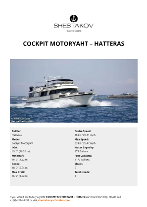 Hatteras - Cockpit Motoryaht
