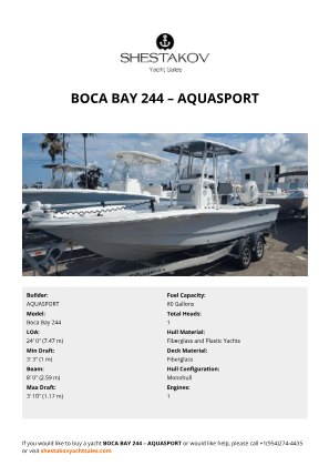 AQUASPORT - Boca Bay 244