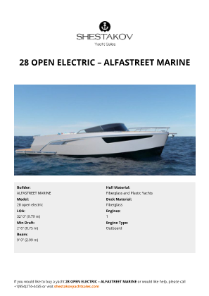 ALFASTREET MARINE - 28 open electric