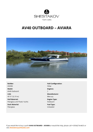 AVIARA - AV40 Outboard