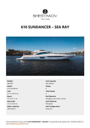 SEA RAY - 610 Sundancer
