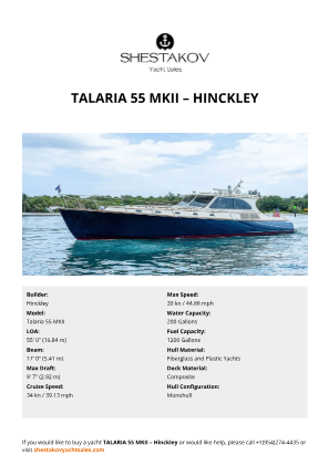 Hinckley - Talaria 55 MKII