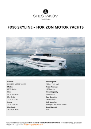 HORIZON MOTOR YACHTS - FD90 Skyline