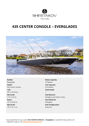 Everglades - 435 Center Console