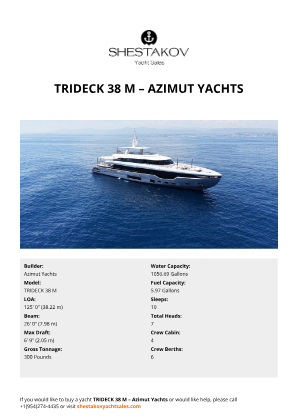 Azimut Yachts - TRIDECK 38 M