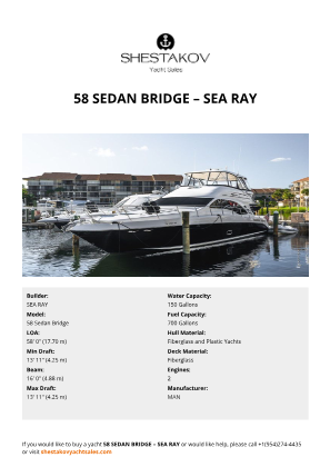 SEA RAY - 58 Sedan Bridge