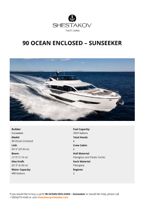 Sunseeker - 90 Ocean Enclosed