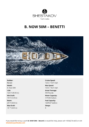 Benetti - B. Now 50M