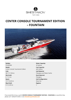 FOUNTAIN - Center Console Tournament Edition