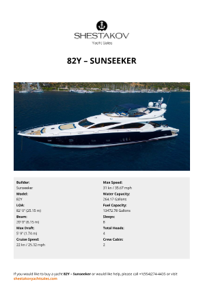 Sunseeker - 82Y