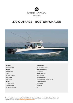 Boston Whaler - 370 Outrage
