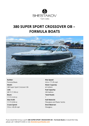 Formula Boats - 380 Super Sport Crossover OB