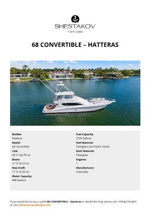Hatteras - 68 Convertible