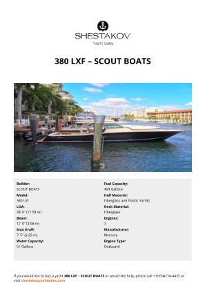 SCOUT BOATS - 380 LXF