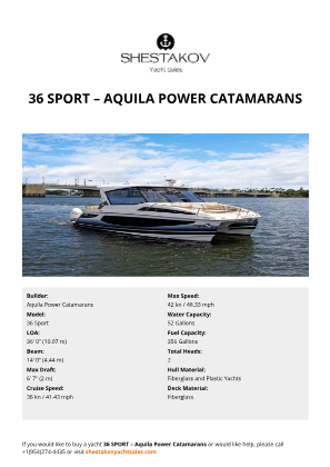 Aquila Power Catamarans - 36 Sport