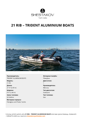 TRIDENT ALUMINIUM BOATS - 21 rib