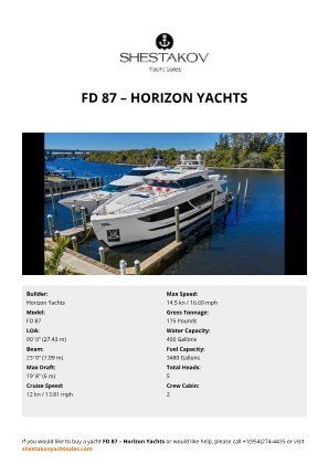 Horizon Yachts - FD 87
