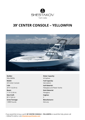 YELLOWFIN - 39’ Center Console