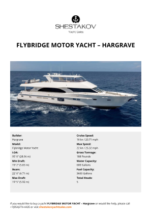 Hargrave - Flybridge Motor Yacht