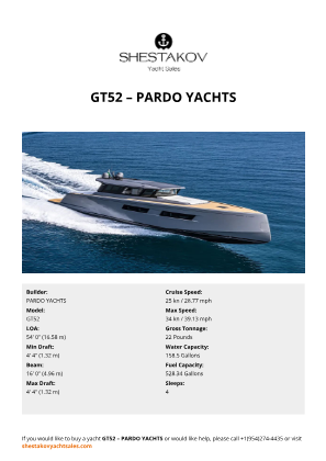 PARDO YACHTS - GT52