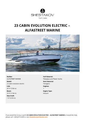 ALFASTREET MARINE - 23 cabin evolution electric