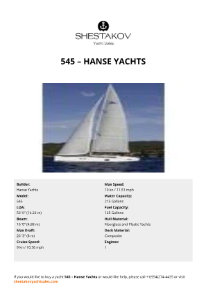 Hanse Yachts - 545