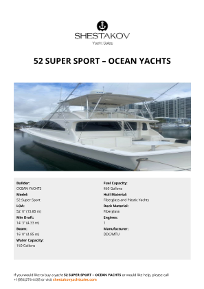OCEAN YACHTS - 52 Super Sport