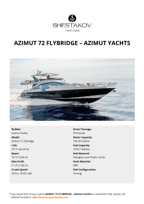 Azimut Yachts - Azimut 72 Flybridge
