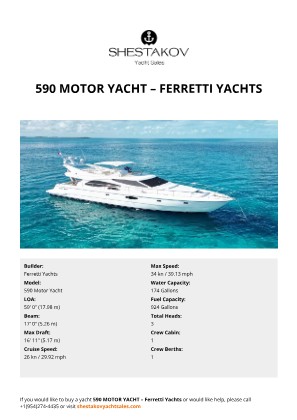 Ferretti Yachts - 590 Motor Yacht