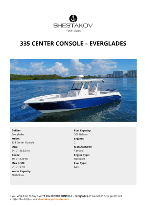 Everglades - 335 Center Console