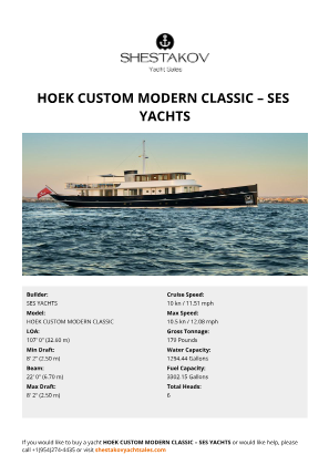 SES YACHTS - HOEK CUSTOM MODERN CLASSIC