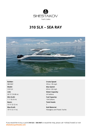 SEA RAY - 310 SLX