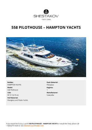 HAMPTON YACHTS - 558 Pilothouse