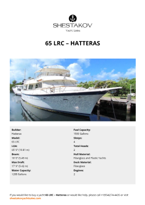 Hatteras - 65 LRC