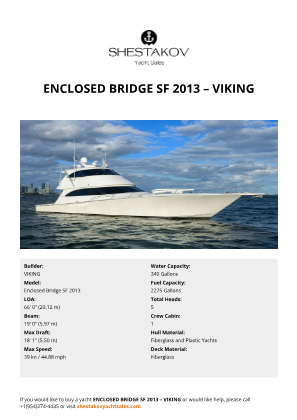 VIKING - Enclosed Bridge SF 2013