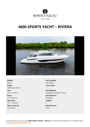 Riviera - 4600 Sports Yacht